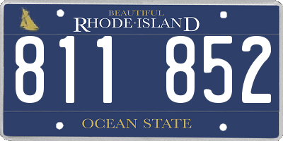 RI license plate 811852