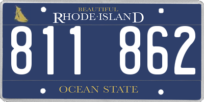 RI license plate 811862