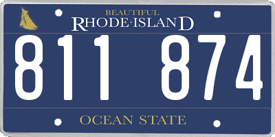 RI license plate 811874