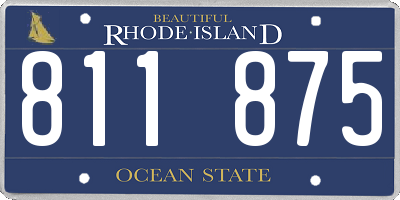 RI license plate 811875
