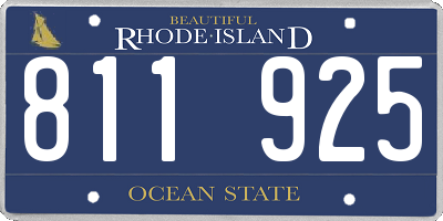 RI license plate 811925