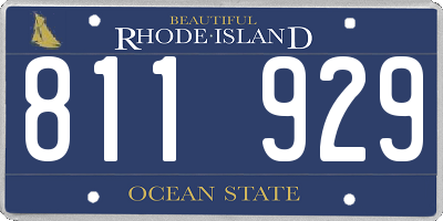RI license plate 811929