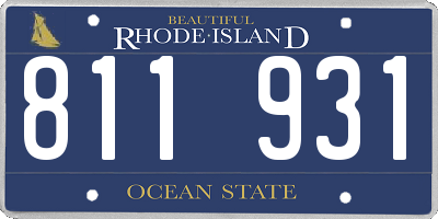 RI license plate 811931