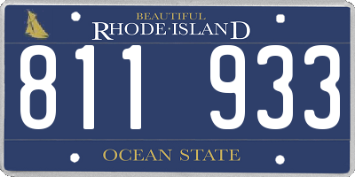 RI license plate 811933