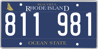 RI license plate 811981
