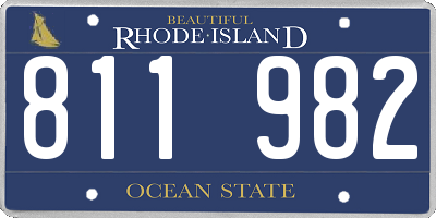 RI license plate 811982