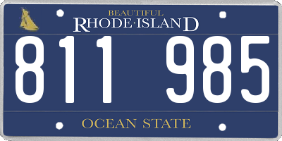 RI license plate 811985