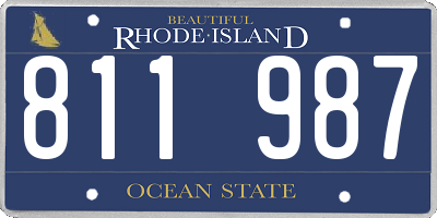 RI license plate 811987