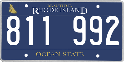 RI license plate 811992