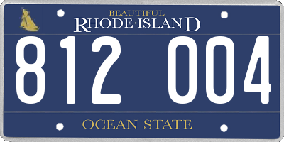 RI license plate 812004