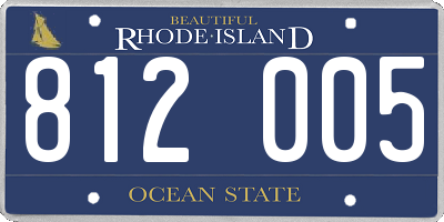 RI license plate 812005