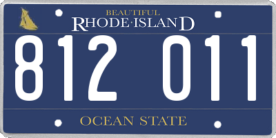 RI license plate 812011