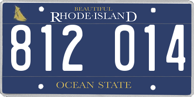 RI license plate 812014