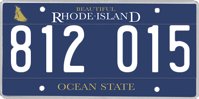 RI license plate 812015
