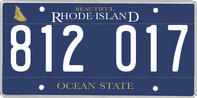 RI license plate 812017