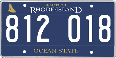 RI license plate 812018