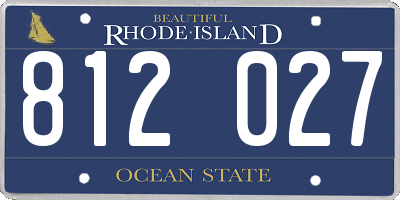 RI license plate 812027