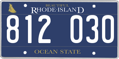RI license plate 812030