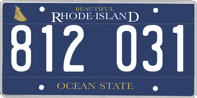 RI license plate 812031