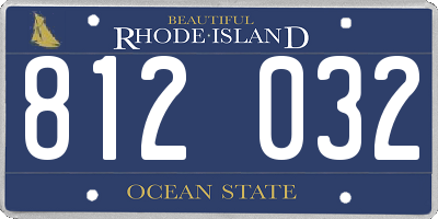 RI license plate 812032