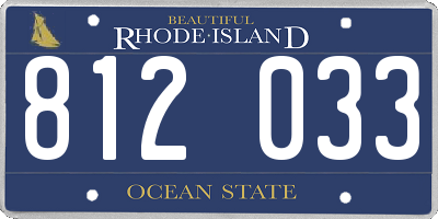 RI license plate 812033