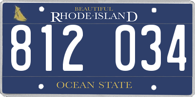 RI license plate 812034
