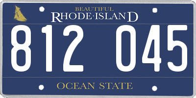 RI license plate 812045