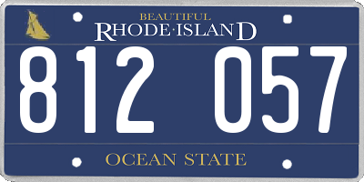 RI license plate 812057