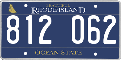RI license plate 812062