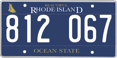 RI license plate 812067