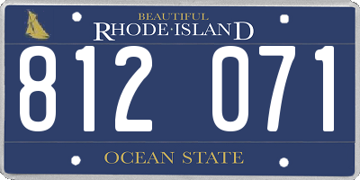 RI license plate 812071