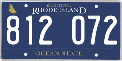 RI license plate 812072