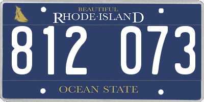 RI license plate 812073