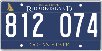 RI license plate 812074