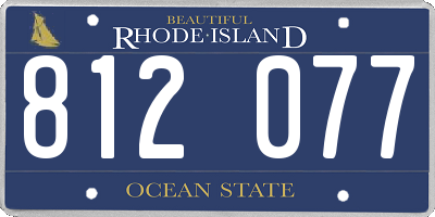 RI license plate 812077