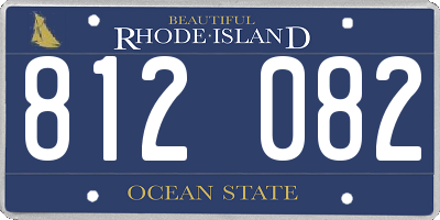 RI license plate 812082