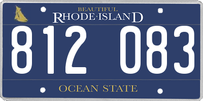 RI license plate 812083