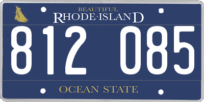 RI license plate 812085