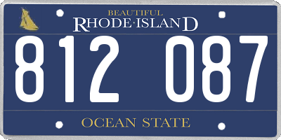 RI license plate 812087