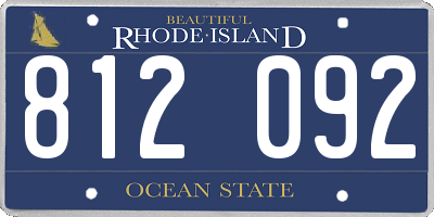 RI license plate 812092