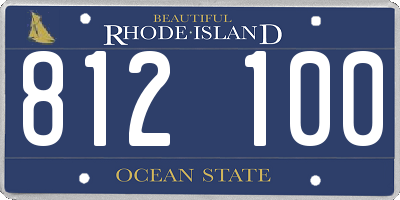 RI license plate 812100