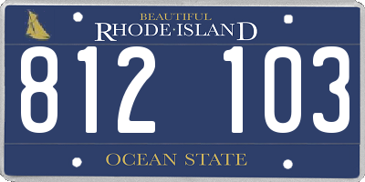 RI license plate 812103