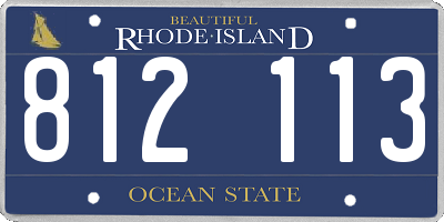 RI license plate 812113