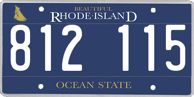 RI license plate 812115