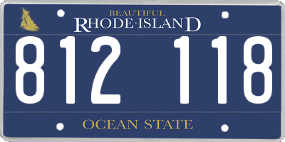 RI license plate 812118