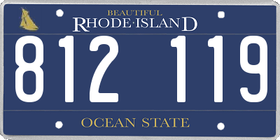RI license plate 812119