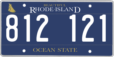 RI license plate 812121