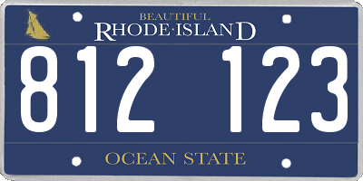 RI license plate 812123