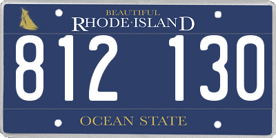 RI license plate 812130