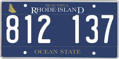RI license plate 812137